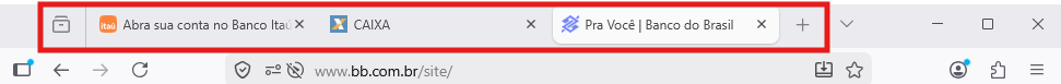 Mozilla Firefox com várias abas abertas, indicando que é preciso fechar todas até restar apenas uma.